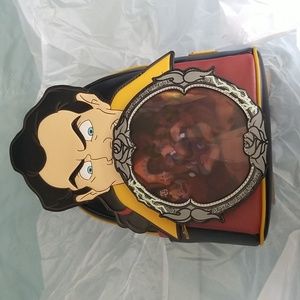Loungefly Disney Beauty & the Beast Gaston Villains backpack bag lenticular NWT.